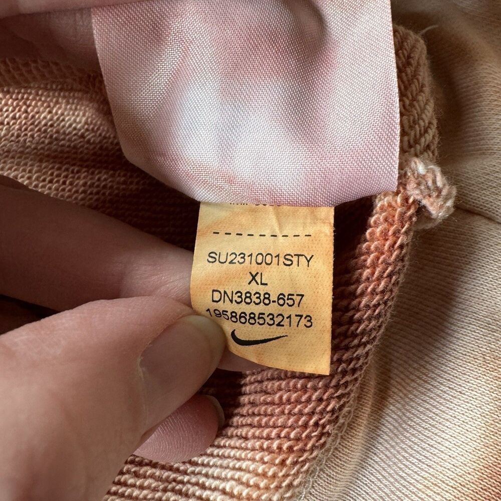 Nike From Beaverton with Love Orange Tye Dye Crew Neck Sweatshirt Sz XL Daisy - Picture 4 of 8